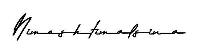 Create your official email sign-off with Nimeshtimalsina name in Asem Kandis PERSONAL USE style. Crisp, clean, and perfectly legible across all screens. Nimeshtimalsina signature style 9 images and pictures png
