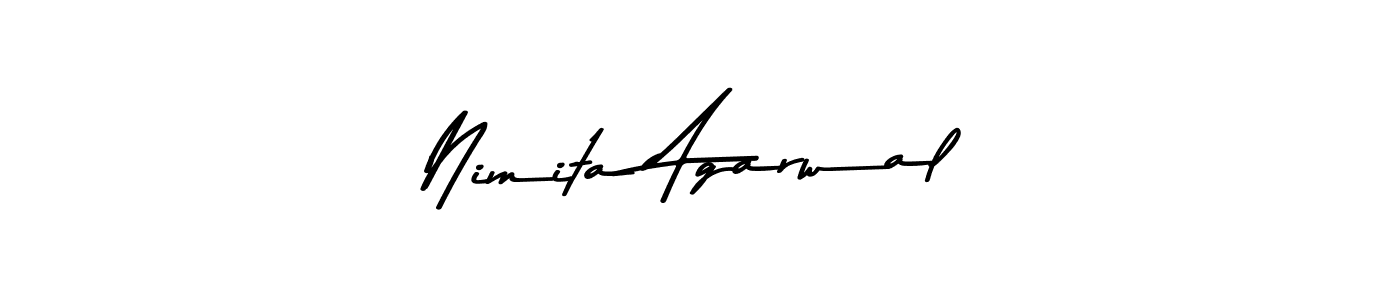 How to make Nimita Agarwal name signature. Use Asem Kandis PERSONAL USE style for creating short signs online. This is the latest handwritten sign. Nimita Agarwal signature style 9 images and pictures png