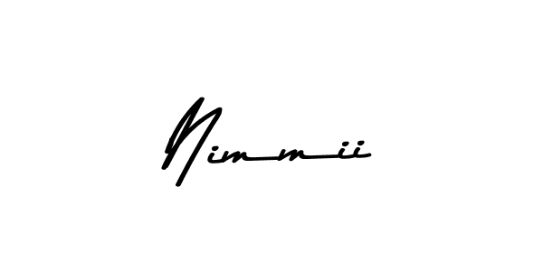 How to make Nimmii name signature. Use Asem Kandis PERSONAL USE style for creating short signs online. This is the latest handwritten sign. Nimmii signature style 9 images and pictures png