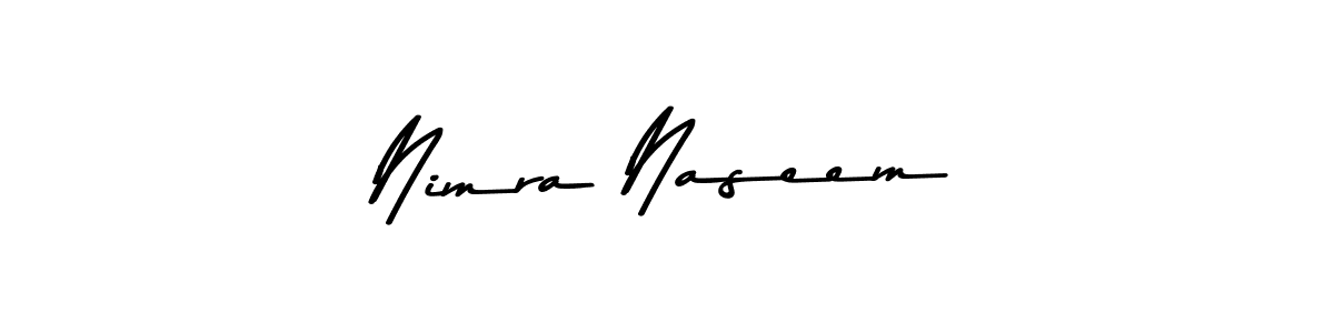 Design your own signature with our free online signature maker. With this signature software, you can create a handwritten (Asem Kandis PERSONAL USE) signature for name Nimra Naseem. Nimra Naseem signature style 9 images and pictures png