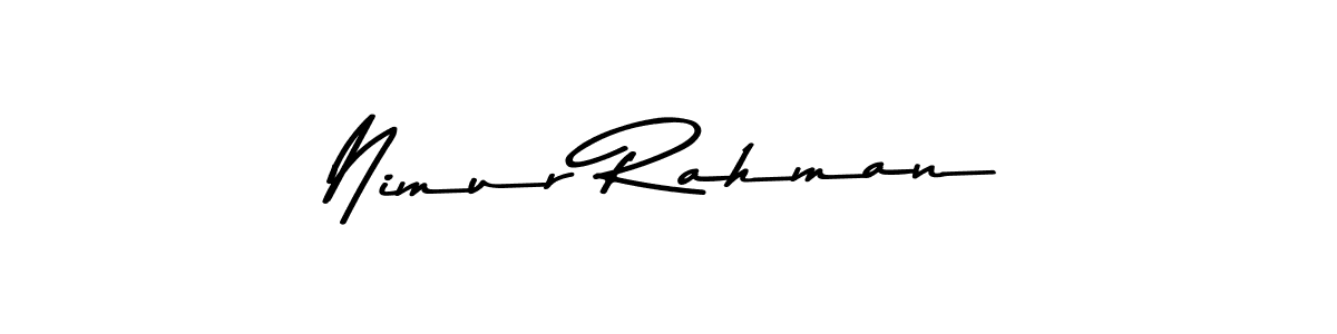 Design your own signature with our free online signature maker. With this signature software, you can create a handwritten (Asem Kandis PERSONAL USE) signature for name Nimur Rahman. Nimur Rahman signature style 9 images and pictures png