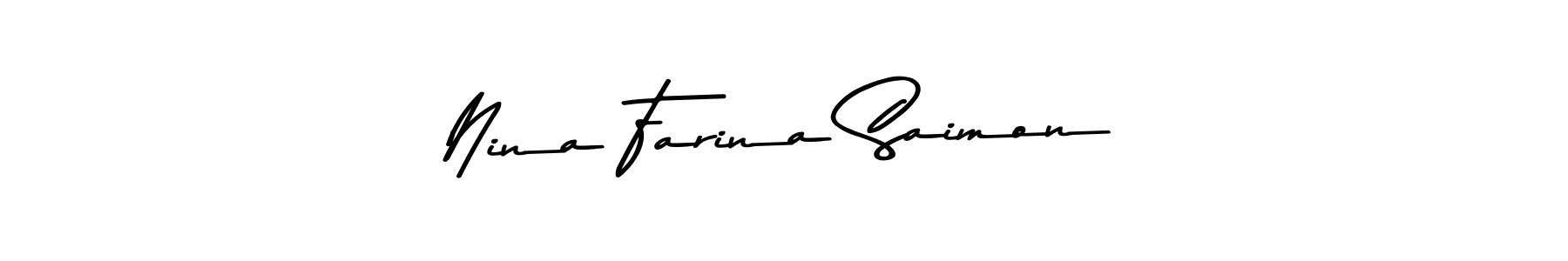Check out images of Autograph of Nina Farina Saimon name. Actor Nina Farina Saimon Signature Style. Asem Kandis PERSONAL USE is a professional sign style online. Nina Farina Saimon signature style 9 images and pictures png