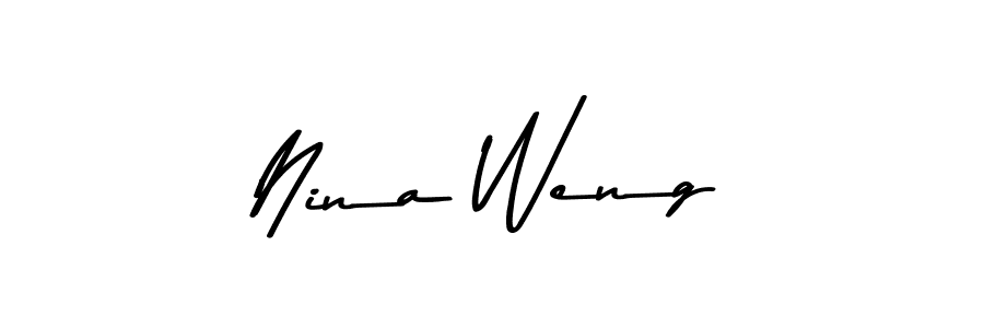Nina Weng stylish signature style. Best Handwritten Sign (Asem Kandis PERSONAL USE) for my name. Handwritten Signature Collection Ideas for my name Nina Weng. Nina Weng signature style 9 images and pictures png