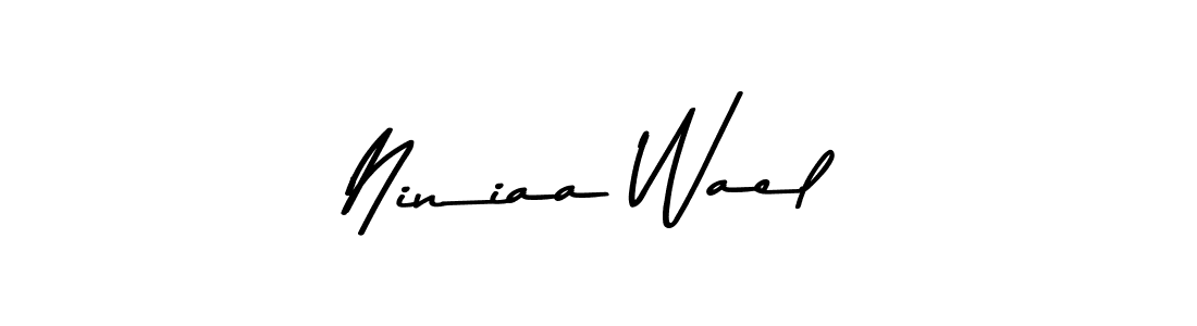 How to make Niniaa Wael name signature. Use Asem Kandis PERSONAL USE style for creating short signs online. This is the latest handwritten sign. Niniaa Wael signature style 9 images and pictures png