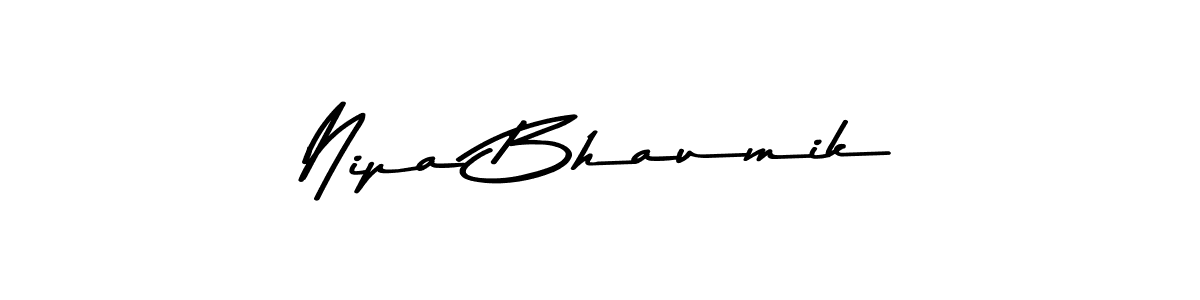 How to make Nipa Bhaumik name signature. Use Asem Kandis PERSONAL USE style for creating short signs online. This is the latest handwritten sign. Nipa Bhaumik signature style 9 images and pictures png