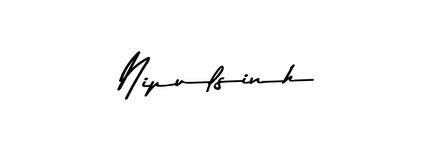 Make a beautiful signature design for name Nipulsinh. With this signature (Asem Kandis PERSONAL USE) style, you can create a handwritten signature for free. Nipulsinh signature style 9 images and pictures png