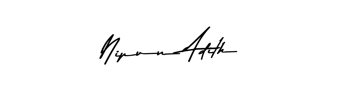 This is the best signature style for the Nipun Adith name. Also you like these signature font (Asem Kandis PERSONAL USE). Mix name signature. Nipun Adith signature style 9 images and pictures png