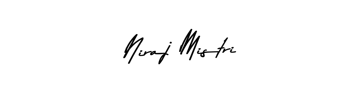 Make a beautiful signature design for name Niraj Mistri. With this signature (Asem Kandis PERSONAL USE) style, you can create a handwritten signature for free. Niraj Mistri signature style 9 images and pictures png