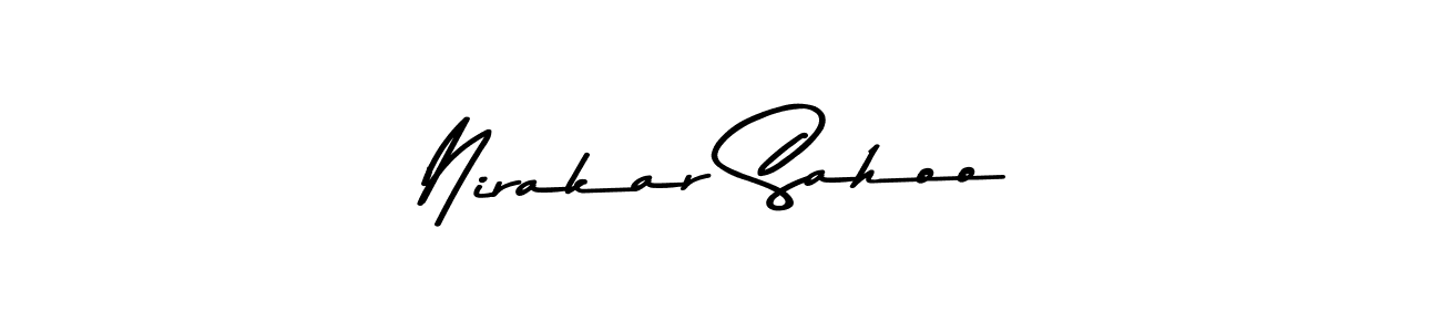 How to make Nirakar Sahoo name signature. Use Asem Kandis PERSONAL USE style for creating short signs online. This is the latest handwritten sign. Nirakar Sahoo signature style 9 images and pictures png