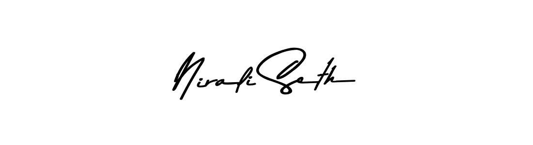 How to make Nirali Seth name signature. Use Asem Kandis PERSONAL USE style for creating short signs online. This is the latest handwritten sign. Nirali Seth signature style 9 images and pictures png