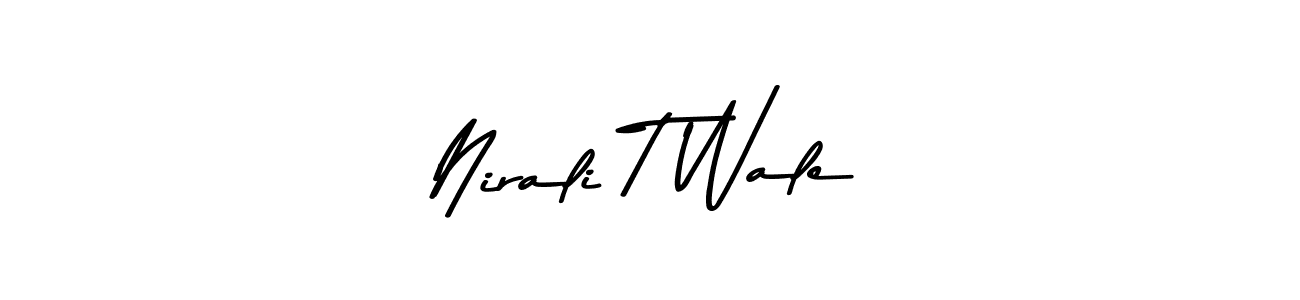 Also You can easily find your signature by using the search form. We will create Nirali T Wale name handwritten signature images for you free of cost using Asem Kandis PERSONAL USE sign style. Nirali T Wale signature style 9 images and pictures png