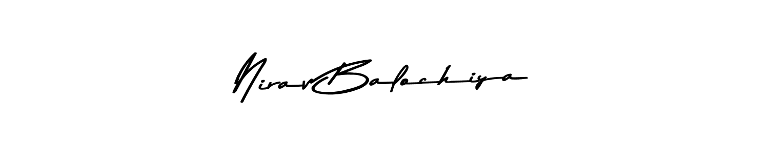 The best way (Asem Kandis PERSONAL USE) to make a short signature is to pick only two or three words in your name. The name Nirav Balochiya include a total of six letters. For converting this name. Nirav Balochiya signature style 9 images and pictures png