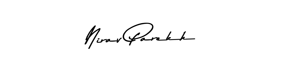 How to make Nirav Parekh name signature. Use Asem Kandis PERSONAL USE style for creating short signs online. This is the latest handwritten sign. Nirav Parekh signature style 9 images and pictures png