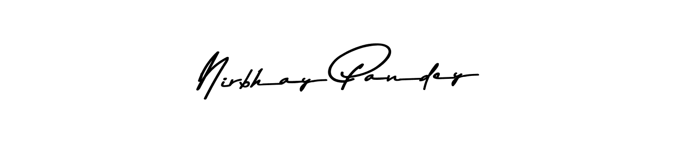 Make a beautiful signature design for name Nirbhay Pandey. With this signature (Asem Kandis PERSONAL USE) style, you can create a handwritten signature for free. Nirbhay Pandey signature style 9 images and pictures png