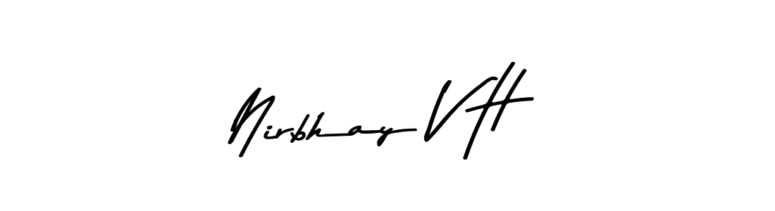 Use a signature maker to create a handwritten signature online. With this signature software, you can design (Asem Kandis PERSONAL USE) your own signature for name Nirbhay V H. Nirbhay V H signature style 9 images and pictures png