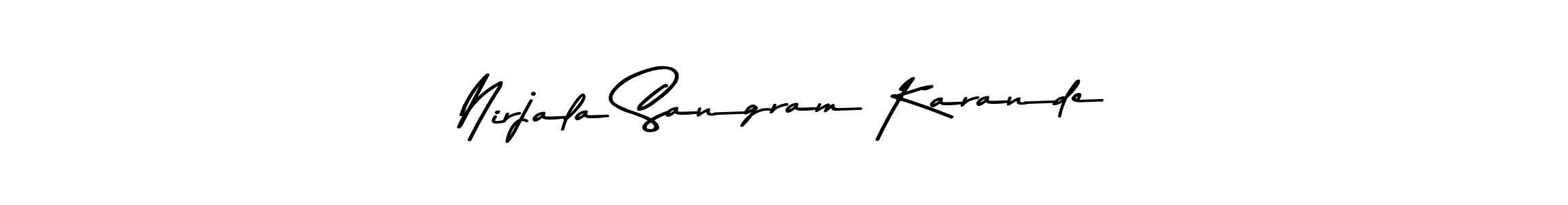 This is the best signature style for the Nirjala Sangram Karande name. Also you like these signature font (Asem Kandis PERSONAL USE). Mix name signature. Nirjala Sangram Karande signature style 9 images and pictures png
