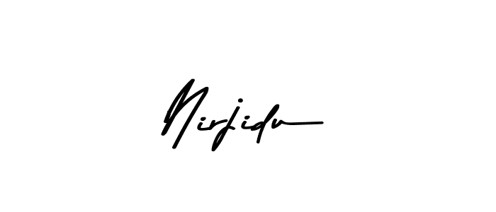 Create a beautiful signature design for name Nirjidu. With this signature (Asem Kandis PERSONAL USE) fonts, you can make a handwritten signature for free. Nirjidu signature style 9 images and pictures png