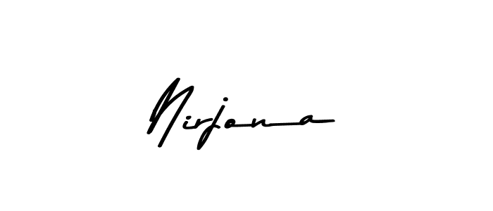 Create a beautiful signature design for name Nirjona. With this signature (Asem Kandis PERSONAL USE) fonts, you can make a handwritten signature for free. Nirjona signature style 9 images and pictures png