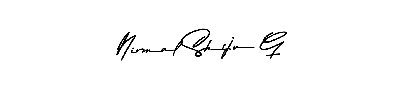 How to make Nirmal Shiju G name signature. Use Asem Kandis PERSONAL USE style for creating short signs online. This is the latest handwritten sign. Nirmal Shiju G signature style 9 images and pictures png