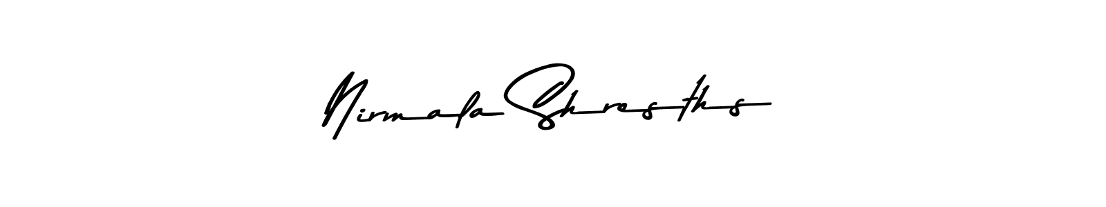 Create a beautiful signature design for name Nirmala Shresths. With this signature (Asem Kandis PERSONAL USE) fonts, you can make a handwritten signature for free. Nirmala Shresths signature style 9 images and pictures png