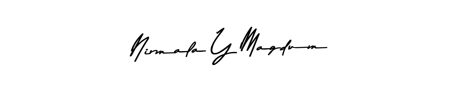 How to make Nirmala Y Magdum name signature. Use Asem Kandis PERSONAL USE style for creating short signs online. This is the latest handwritten sign. Nirmala Y Magdum signature style 9 images and pictures png