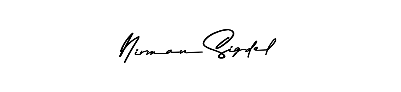 Create a beautiful signature design for name Nirman Sigdel. With this signature (Asem Kandis PERSONAL USE) fonts, you can make a handwritten signature for free. Nirman Sigdel signature style 9 images and pictures png