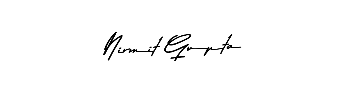 How to make Nirmit Gupta name signature. Use Asem Kandis PERSONAL USE style for creating short signs online. This is the latest handwritten sign. Nirmit Gupta signature style 9 images and pictures png