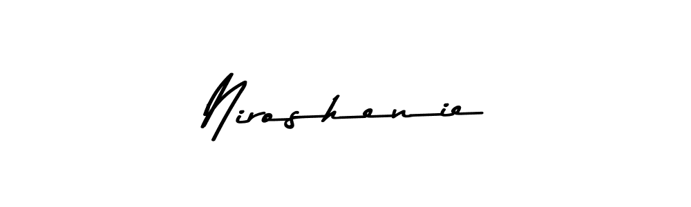 The best way (Asem Kandis PERSONAL USE) to make a short signature is to pick only two or three words in your name. The name Niroshenie include a total of six letters. For converting this name. Niroshenie signature style 9 images and pictures png