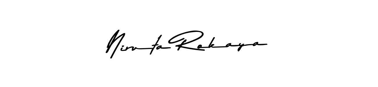 Also You can easily find your signature by using the search form. We will create Niruta Rokaya name handwritten signature images for you free of cost using Asem Kandis PERSONAL USE sign style. Niruta Rokaya signature style 9 images and pictures png