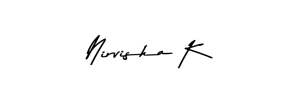 Make a beautiful signature design for name Nirvisha K. With this signature (Asem Kandis PERSONAL USE) style, you can create a handwritten signature for free. Nirvisha K signature style 9 images and pictures png