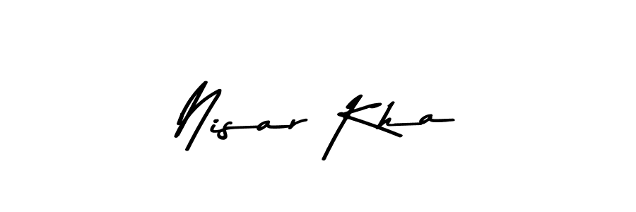 Create a beautiful signature design for name Nisar Kha. With this signature (Asem Kandis PERSONAL USE) fonts, you can make a handwritten signature for free. Nisar Kha signature style 9 images and pictures png