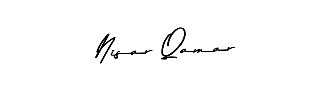 How to make Nisar Qamar name signature. Use Asem Kandis PERSONAL USE style for creating short signs online. This is the latest handwritten sign. Nisar Qamar signature style 9 images and pictures png
