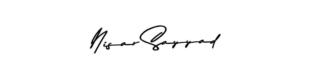 Create a beautiful signature design for name Nisar Sayyad. With this signature (Asem Kandis PERSONAL USE) fonts, you can make a handwritten signature for free. Nisar Sayyad signature style 9 images and pictures png
