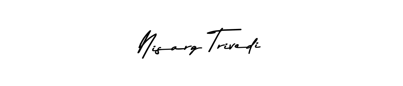 Asem Kandis PERSONAL USE is a professional signature style that is perfect for those who want to add a touch of class to their signature. It is also a great choice for those who want to make their signature more unique. Get Nisarg Trivedi name to fancy signature for free. Nisarg Trivedi signature style 9 images and pictures png