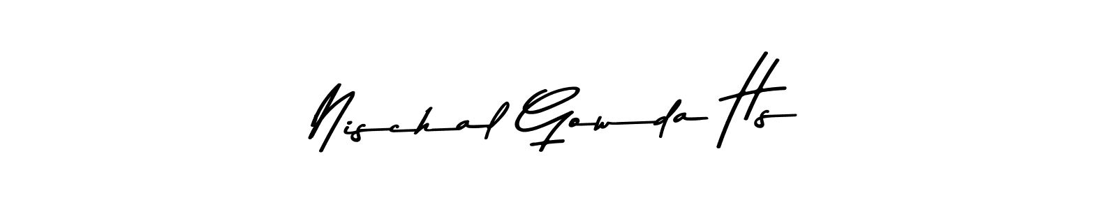 Make a beautiful signature design for name Nischal Gowda Hs. With this signature (Asem Kandis PERSONAL USE) style, you can create a handwritten signature for free. Nischal Gowda Hs signature style 9 images and pictures png