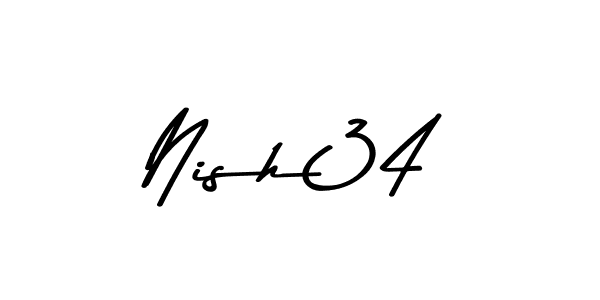 Create a beautiful signature design for name Nish34. With this signature (Asem Kandis PERSONAL USE) fonts, you can make a handwritten signature for free. Nish34 signature style 9 images and pictures png