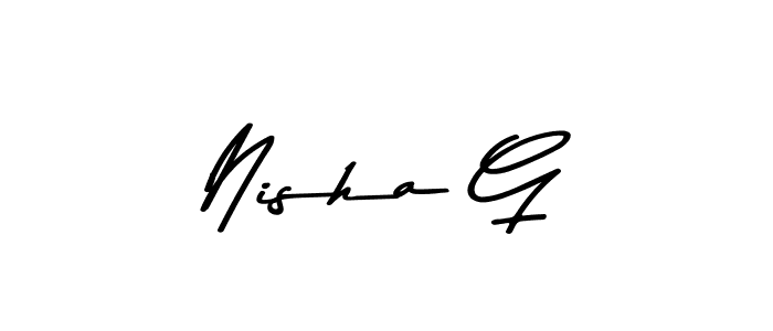 Also You can easily find your signature by using the search form. We will create Nisha G name handwritten signature images for you free of cost using Asem Kandis PERSONAL USE sign style. Nisha G signature style 9 images and pictures png