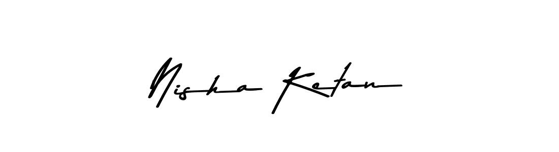 Create a beautiful signature design for name Nisha Ketan. With this signature (Asem Kandis PERSONAL USE) fonts, you can make a handwritten signature for free. Nisha Ketan signature style 9 images and pictures png