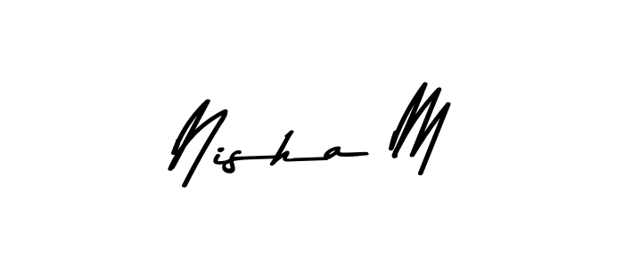 Also You can easily find your signature by using the search form. We will create Nisha M name handwritten signature images for you free of cost using Asem Kandis PERSONAL USE sign style. Nisha M signature style 9 images and pictures png