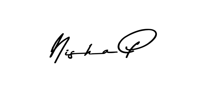 Create a beautiful signature design for name Nisha P. With this signature (Asem Kandis PERSONAL USE) fonts, you can make a handwritten signature for free. Nisha P signature style 9 images and pictures png