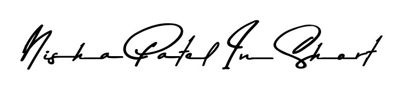 The Asem Kandis PERSONAL USE handwriting style adds charm and authenticity to name Nisha Patel In Short. A wonderful choice for personal thank-you notes. Nisha Patel In Short signature style 9 images and pictures png