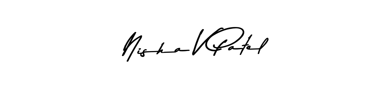 if you are searching for the best signature style for your name Nisha V Patel. so please give up your signature search. here we have designed multiple signature styles  using Asem Kandis PERSONAL USE. Nisha V Patel signature style 9 images and pictures png