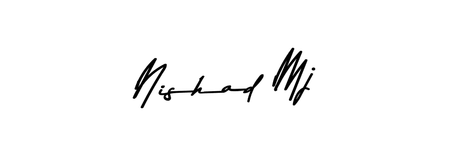 Create a beautiful signature design for name Nishad Mj. With this signature (Asem Kandis PERSONAL USE) fonts, you can make a handwritten signature for free. Nishad Mj signature style 9 images and pictures png