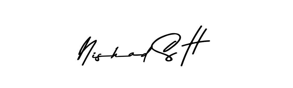 Here are the top 10 professional signature styles for the name Nishad S H. These are the best autograph styles you can use for your name. Nishad S H signature style 9 images and pictures png