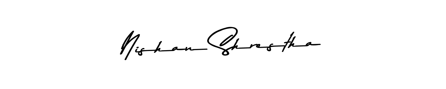 Create a beautiful signature design for name Nishan Shrestha. With this signature (Asem Kandis PERSONAL USE) fonts, you can make a handwritten signature for free. Nishan Shrestha signature style 9 images and pictures png