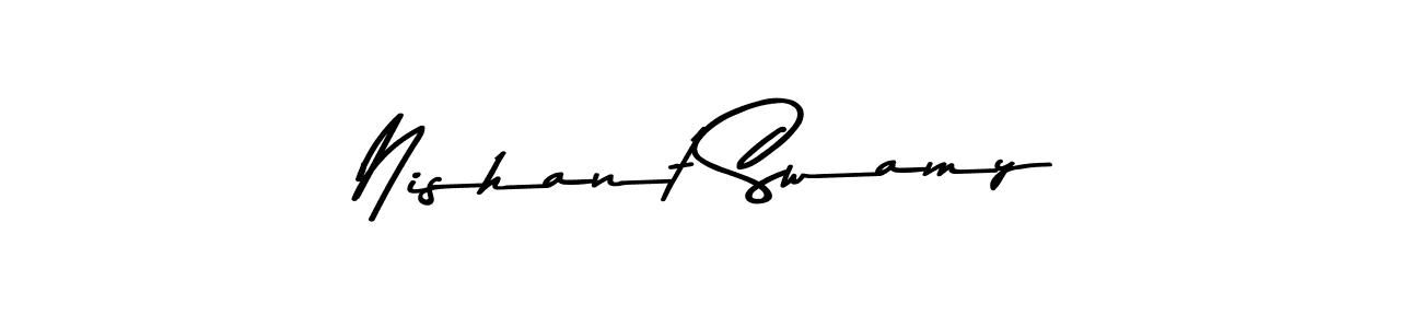 Make a beautiful signature design for name Nishant Swamy. With this signature (Asem Kandis PERSONAL USE) style, you can create a handwritten signature for free. Nishant Swamy signature style 9 images and pictures png