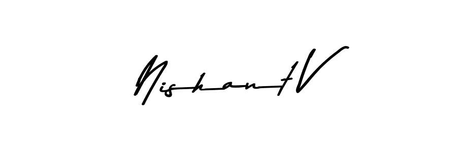 Make a beautiful signature design for name Nishant V. Use this online signature maker to create a handwritten signature for free. Nishant V signature style 9 images and pictures png