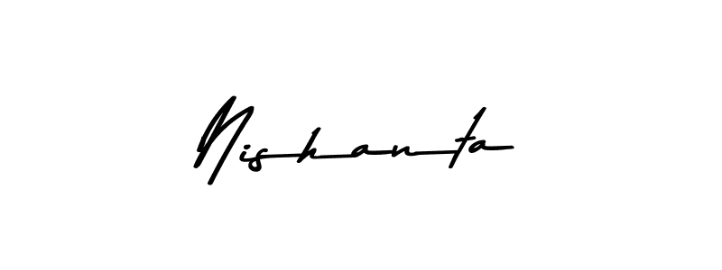 Use a signature maker to create a handwritten signature online. With this signature software, you can design (Asem Kandis PERSONAL USE) your own signature for name Nishanta. Nishanta signature style 9 images and pictures png