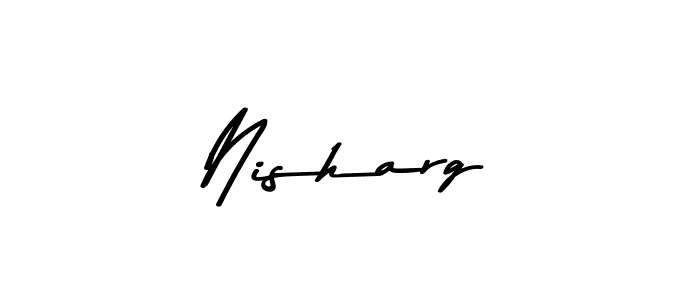 Design your own signature with our free online signature maker. With this signature software, you can create a handwritten (Asem Kandis PERSONAL USE) signature for name Nisharg. Nisharg signature style 9 images and pictures png