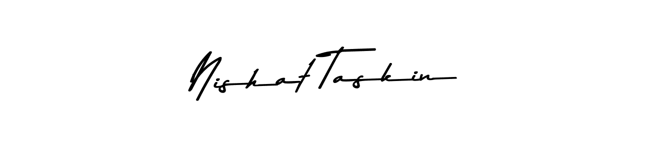 Design your own signature with our free online signature maker. With this signature software, you can create a handwritten (Asem Kandis PERSONAL USE) signature for name Nishat Taskin. Nishat Taskin signature style 9 images and pictures png